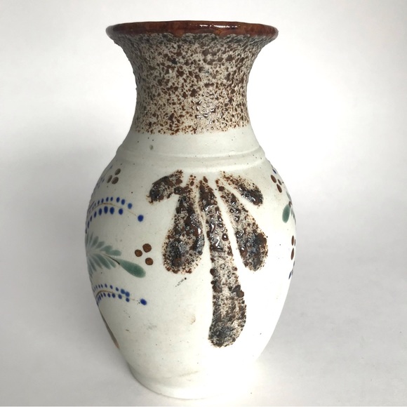 Vintage Mexican Folk Art Sandstone Quail Pottery Vase Unique - Picture 4 of 10